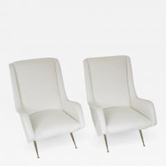 Aldo Morbelli Italian Pair of Lounge Chairs by Aldo Morbelli for ISA Bergamo - 925002