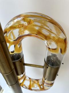 Aldo Nason Brass Chain Floor Lamp Murano Glass by Aldo Nason for Mazzega Italy 1970s - 3848814