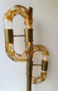 Aldo Nason Brass Chain Floor Lamp Murano Glass by Aldo Nason for Mazzega Italy 1970s - 3848821