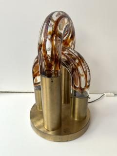 Aldo Nason Brass Chain Lamp Murano Glass by Aldo Nason for Mazzega Italy 1970s - 3848788