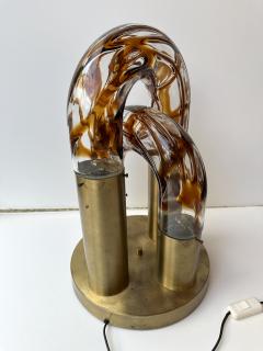 Aldo Nason Brass Chain Lamp Murano Glass by Aldo Nason for Mazzega Italy 1970s - 3848791