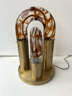 Aldo Nason Brass Chain Lamp Murano Glass by Aldo Nason for Mazzega Italy 1970s - 3848792