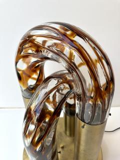 Aldo Nason Brass Chain Lamp Murano Glass by Aldo Nason for Mazzega Italy 1970s - 3848794