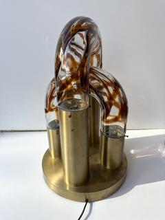 Aldo Nason Brass Chain Lamp Murano Glass by Aldo Nason for Mazzega Italy 1970s - 3848797