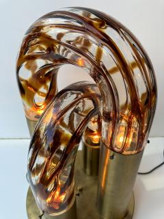 Aldo Nason Brass Chain Lamp Murano Glass by Aldo Nason for Mazzega Italy 1970s - 3848801