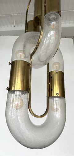 Aldo Nason Brass Chain Pendant Murano Glass by Aldo Nason for Mazzega Italy 1970s - 4325965
