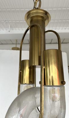 Aldo Nason Brass Chain Pendant Murano Glass by Aldo Nason for Mazzega Italy 1970s - 4325966