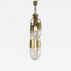 Aldo Nason Brass Chain Pendant Murano Glass by Aldo Nason for Mazzega Italy 1970s - 4326897