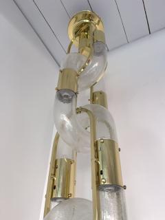 Aldo Nason Brass Chandelier Chain Murano Glass by Aldo Nason for Mazzega Italy 1970s - 3144036
