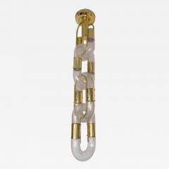 Aldo Nason Brass Chandelier Chain Murano Glass by Aldo Nason for Mazzega Italy 1970s - 3150109