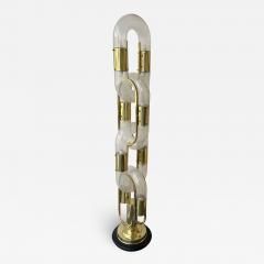 Aldo Nason Brass Floor Lamp Chain Murano Glass by Aldo Nason for Mazzega Italy 1970s - 2991718