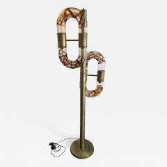 Aldo Nason Brass Floor Lamp Murano Glass by Aldo Nason for Mazzega Italy 1970s - 2338174