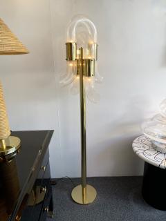 Aldo Nason Brass Floor Lamp Murano Glass by Aldo Nason for Mazzega Italy 1970s - 2524011