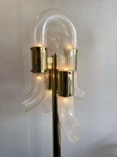 Aldo Nason Brass Floor Lamp Murano Glass by Aldo Nason for Mazzega Italy 1970s - 2524014