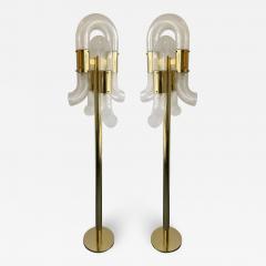 Aldo Nason Brass Floor Lamp Murano Glass by Aldo Nason for Mazzega Italy 1970s - 2525011