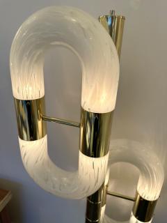 Aldo Nason Brass Floor Lamp Murano Glass by Aldo Nason for Mazzega Italy 1970s - 2958727