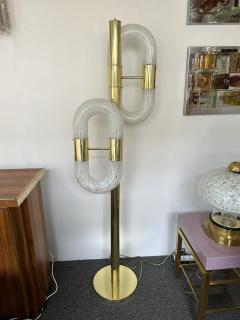 Aldo Nason Brass Floor Lamp Murano Glass by Aldo Nason for Mazzega Italy 1970s - 2958738