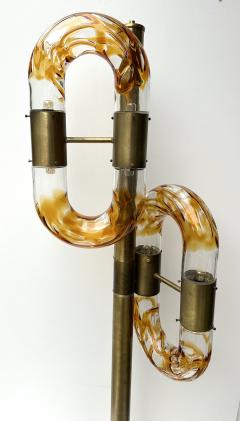 Aldo Nason Brass Floor Lamp Murano Glass by Aldo Nason for Mazzega Italy 1970s - 3603829