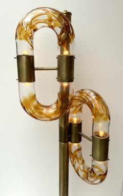 Aldo Nason Brass Floor Lamp Murano Glass by Aldo Nason for Mazzega Italy 1970s - 3603830
