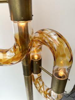 Aldo Nason Brass Floor Lamp Murano Glass by Aldo Nason for Mazzega Italy 1970s - 3603831