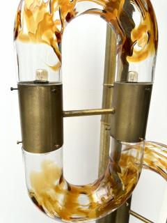 Aldo Nason Brass Floor Lamp Murano Glass by Aldo Nason for Mazzega Italy 1970s - 3603832