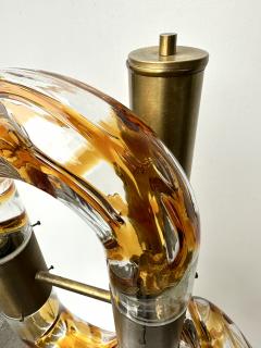 Aldo Nason Brass Floor Lamp Murano Glass by Aldo Nason for Mazzega Italy 1970s - 3603833