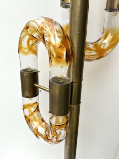 Aldo Nason Brass Floor Lamp Murano Glass by Aldo Nason for Mazzega Italy 1970s - 3603837