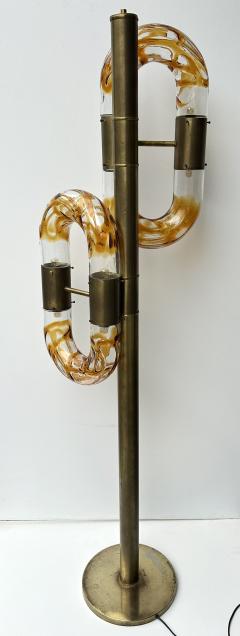 Aldo Nason Brass Floor Lamp Murano Glass by Aldo Nason for Mazzega Italy 1970s - 3603838