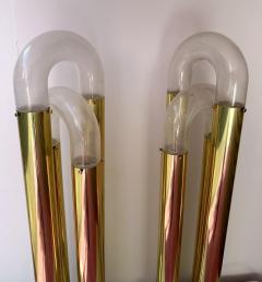 Aldo Nason Brass Floor Lamp Murano Glass by Aldo Nason for Mazzega Italy 1970s - 4245371