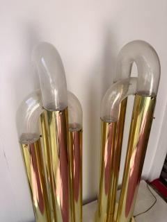 Aldo Nason Brass Floor Lamp Murano Glass by Aldo Nason for Mazzega Italy 1970s - 4245375