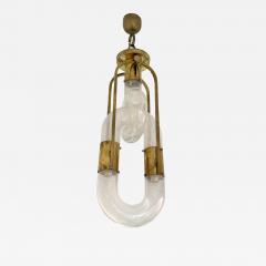 Aldo Nason Brass Pendant Light Murano Glass by Aldo Nason for Mazzega Italy 1970s - 2740718