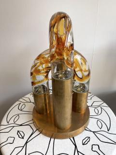 Aldo Nason Brass and Murano Glass Lamp by Aldo Nason for Mazzega Italy 1970s - 2335466