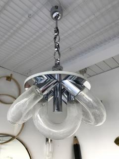 Aldo Nason Chandelier Chrome Murano Glass by Aldo Nason for Mazzega Italy 1970s - 607370