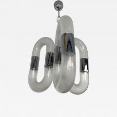 Aldo Nason Chandelier Murano Glass and Metal by Aldo Nason for Mazzega Italy 1970s - 3546916