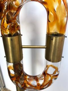 Aldo Nason Floor Lamp Brass Murano Glass by Aldo Nason for Mazzega Italy 1970s - 927346