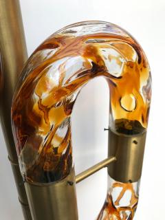 Aldo Nason Floor Lamp Brass Murano Glass by Aldo Nason for Mazzega Italy 1970s - 927349