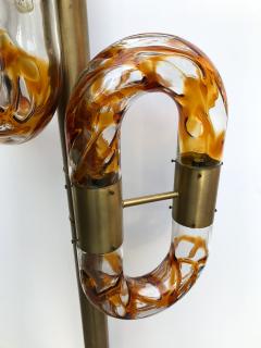 Aldo Nason Floor Lamp Brass Murano Glass by Aldo Nason for Mazzega Italy 1970s - 927352