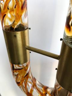 Aldo Nason Floor Lamp Brass Murano Glass by Aldo Nason for Mazzega Italy 1970s - 927355