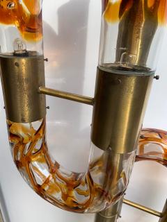 Aldo Nason Floor Lamp Brass Murano Glass by Aldo Nason for Mazzega Italy 1970s - 1202877