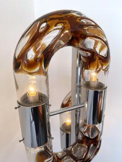 Aldo Nason Floor Lamp Metal Chrome Murano Glass by Aldo Nason for Mazzega Italy 1970s - 2041594