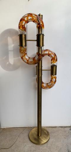 Aldo Nason Floor Lamps Brass Murano Glass by Aldo Nason for Mazzega Italy 1970s - 1313832