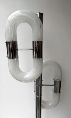 Aldo Nason Metal Chain Floor Lamp Murano Glass by Aldo Nason for Mazzega Italy 1970s - 4422153