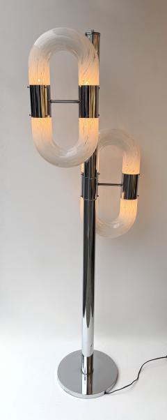 Aldo Nason Metal Chain Floor Lamp Murano Glass by Aldo Nason for Mazzega Italy 1970s - 4422158