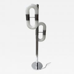 Aldo Nason Metal Chain Floor Lamp Murano Glass by Aldo Nason for Mazzega Italy 1970s - 4426942