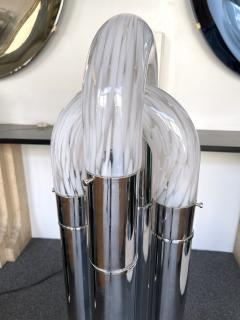Aldo Nason Mid Century Modern Ring Floor Lamp Murano Glass Metal by Mazzega Italy 1970s - 2854823