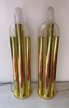 Aldo Nason Pair of Brass Floor Lamps Murano Glass by Aldo Nason for Mazzega Italy 1970s - 2990489