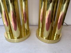 Aldo Nason Pair of Brass Floor Lamps Murano Glass by Aldo Nason for Mazzega Italy 1970s - 2990500