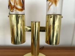 Aldo Nason Pair of Brass and Murano Glass Lamps by Aldo Nason for Mazzega Italy 1970s - 3338660