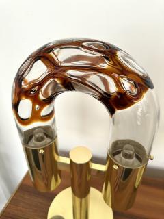 Aldo Nason Pair of Brass and Murano Glass Lamps by Aldo Nason for Mazzega Italy 1970s - 3338665