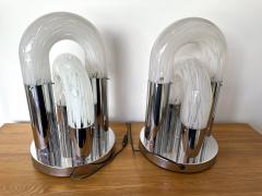 Aldo Nason Pair of Chain Murano Glass Lamps by Aldo Nason for Mazzega Italy 1970s - 3125360